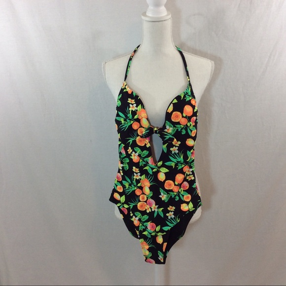Tie Front Cut Out One Piece Swimsuit - Picture 3 of 5